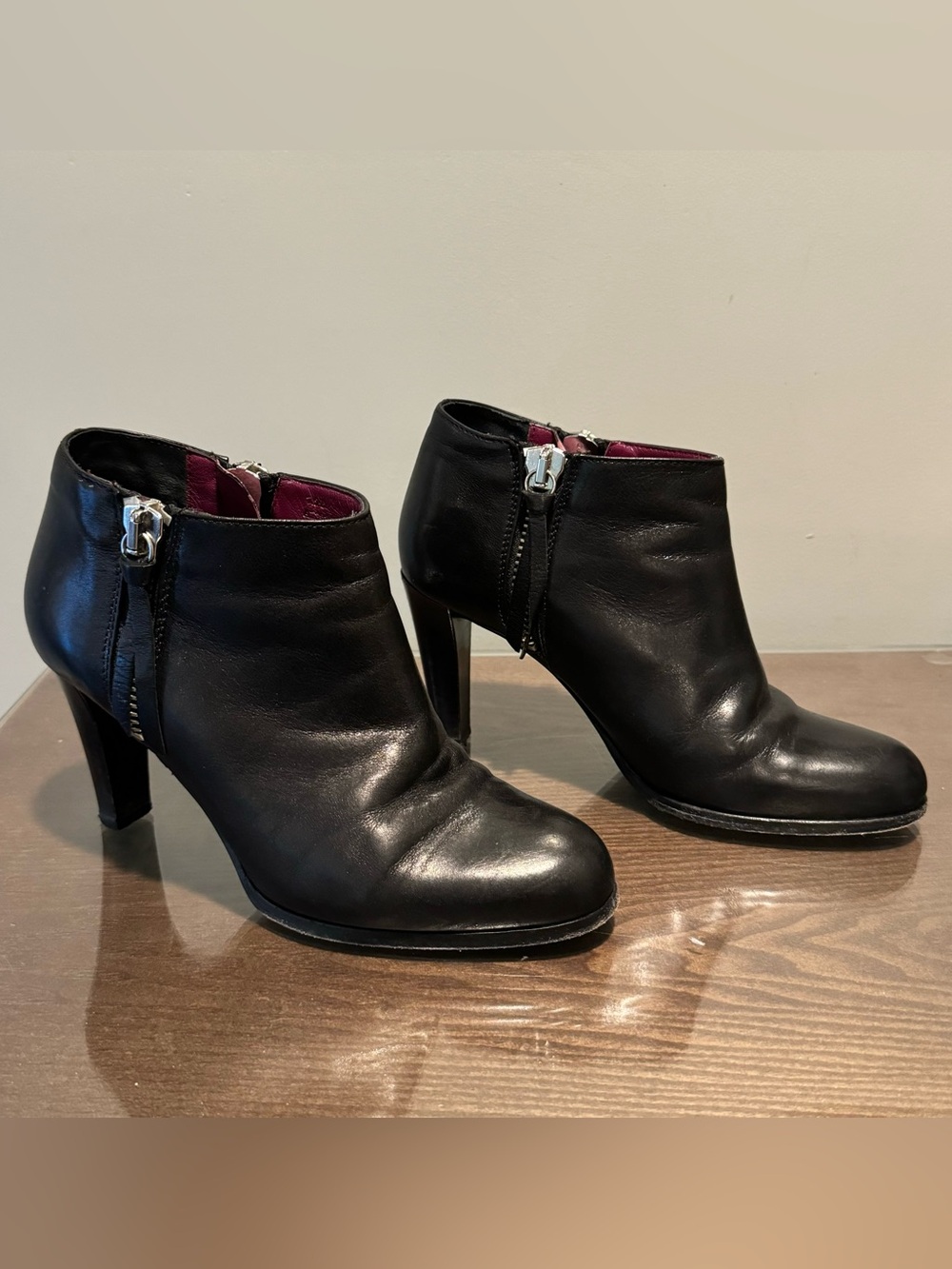 Coach Italian Leather High Heel Black Ankle Boots! So cool!